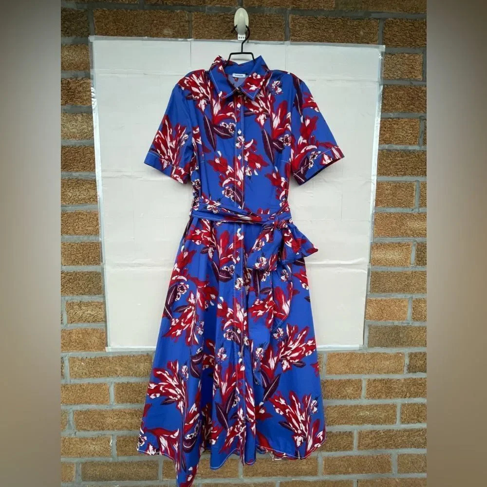 P.A.R.O.S.H. floral-print maxi shirt dress size large